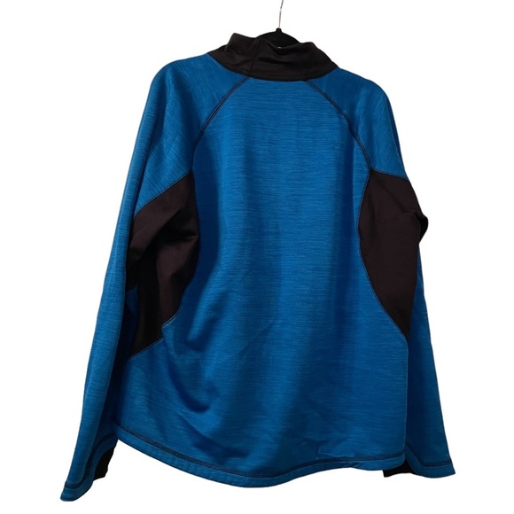 Mens zip front athletic jacket, turquoise, size large - Picture 2 of 9